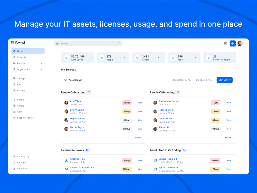 Setyl primary marketing image — IT and HR app on the Zendesk Marketplace